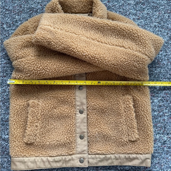 Madewell Women's Sherpa button down Camel Teddy Jacket S - Picture 6 of 12